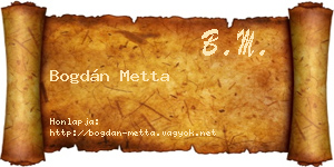 Bogdán Metta névjegykártya